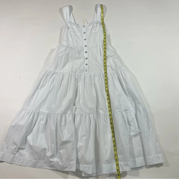 New Madewell Button Front Tiered Midi Dress White nK427 - Picture 8 of 8